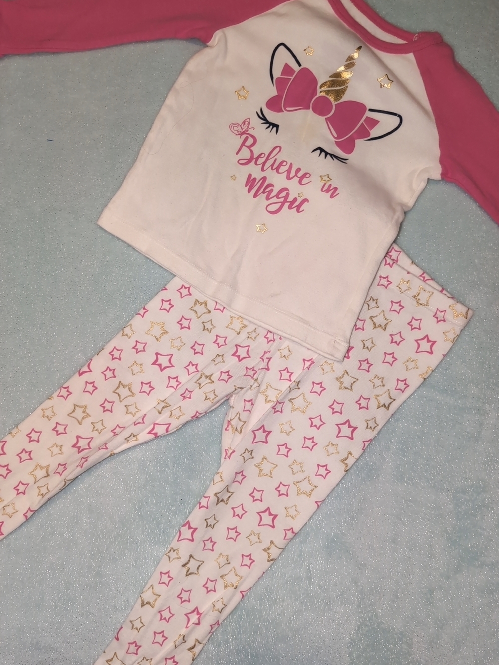 wonder nation Pink and Gold Unicorn Pajama Set